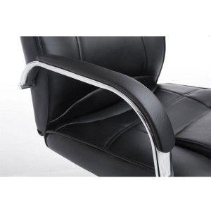 Silla de confidente DENVER, estructura metálica, en piel color negro