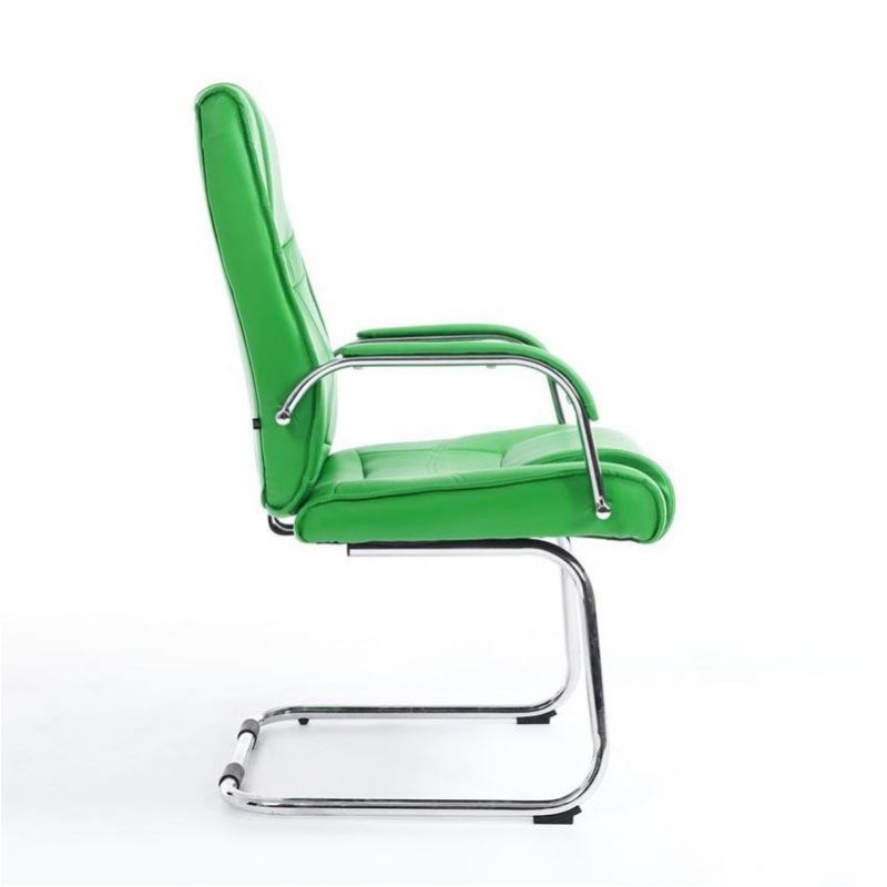 Silla de confidente DENVER, estructura metálica, en piel color negro