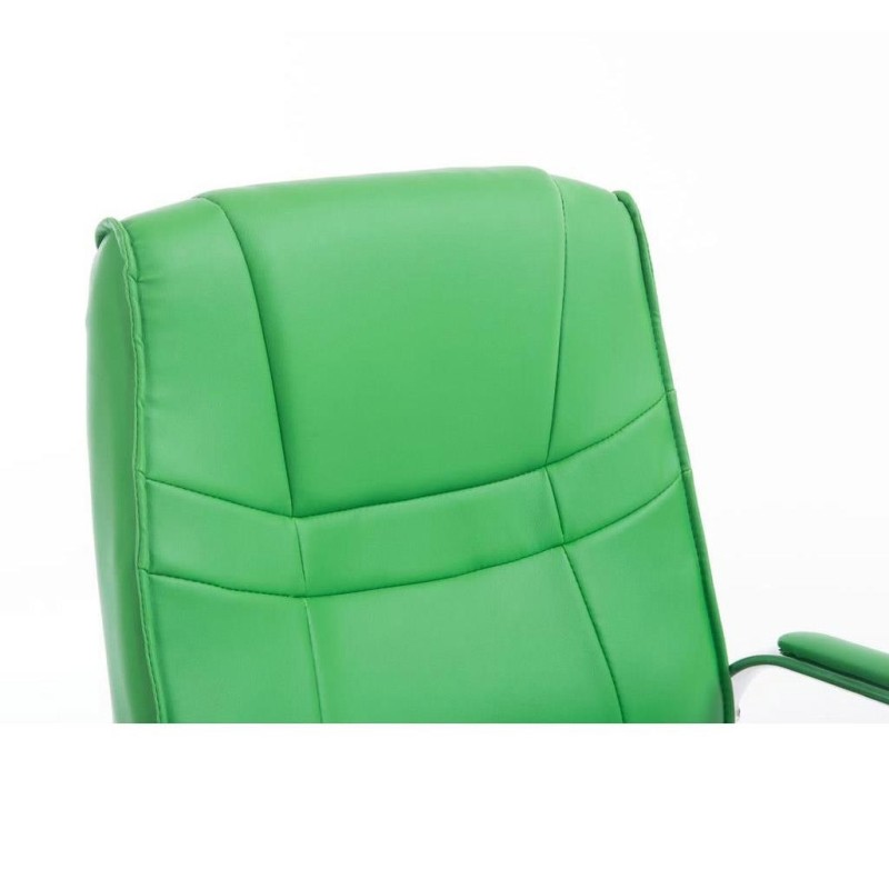 Silla de confidente DENVER, estructura metálica, en piel color negro