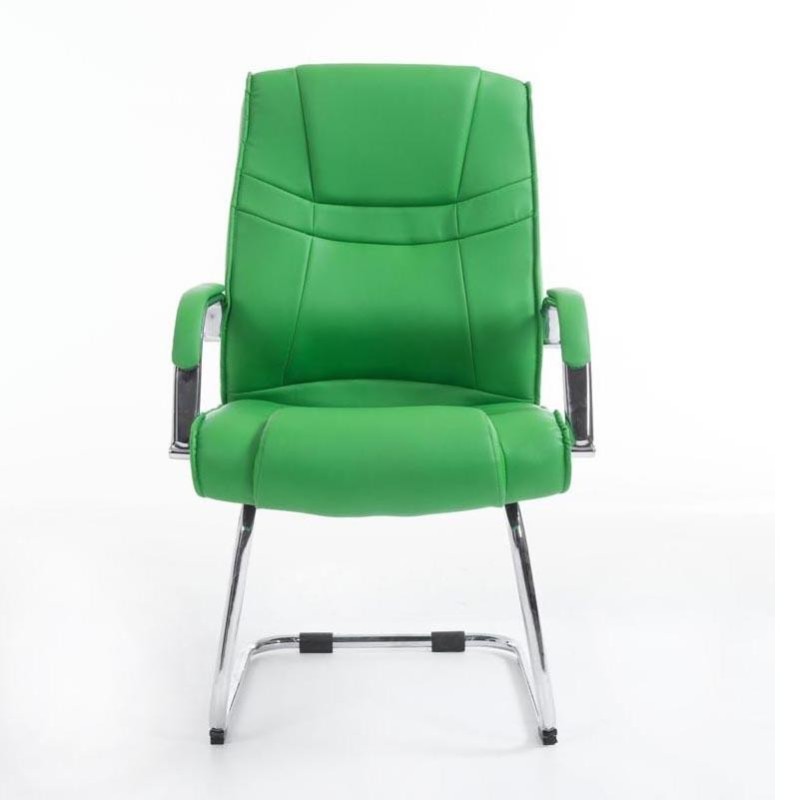 Silla de confidente DENVER, estructura metálica, en piel color negro