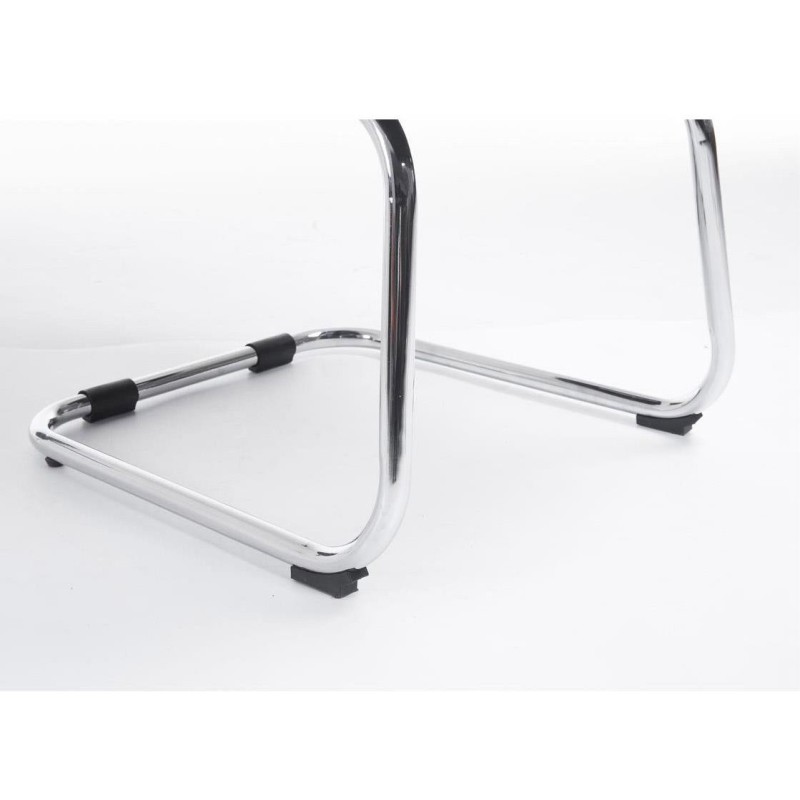 Silla de confidente DENVER, estructura metálica, en piel color negro