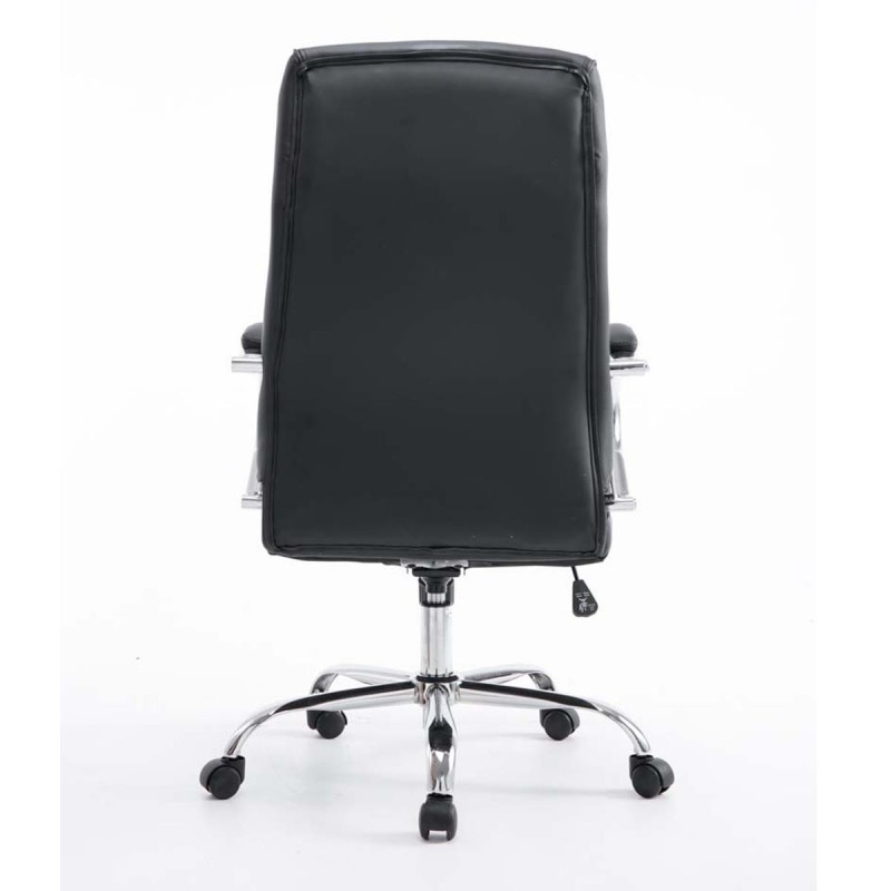 Sillón de oficina ZURIGO, tapizado en piel color negro