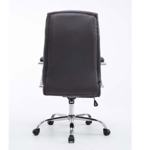 Sillón de oficina ZURIGO, tapizado en piel color negro