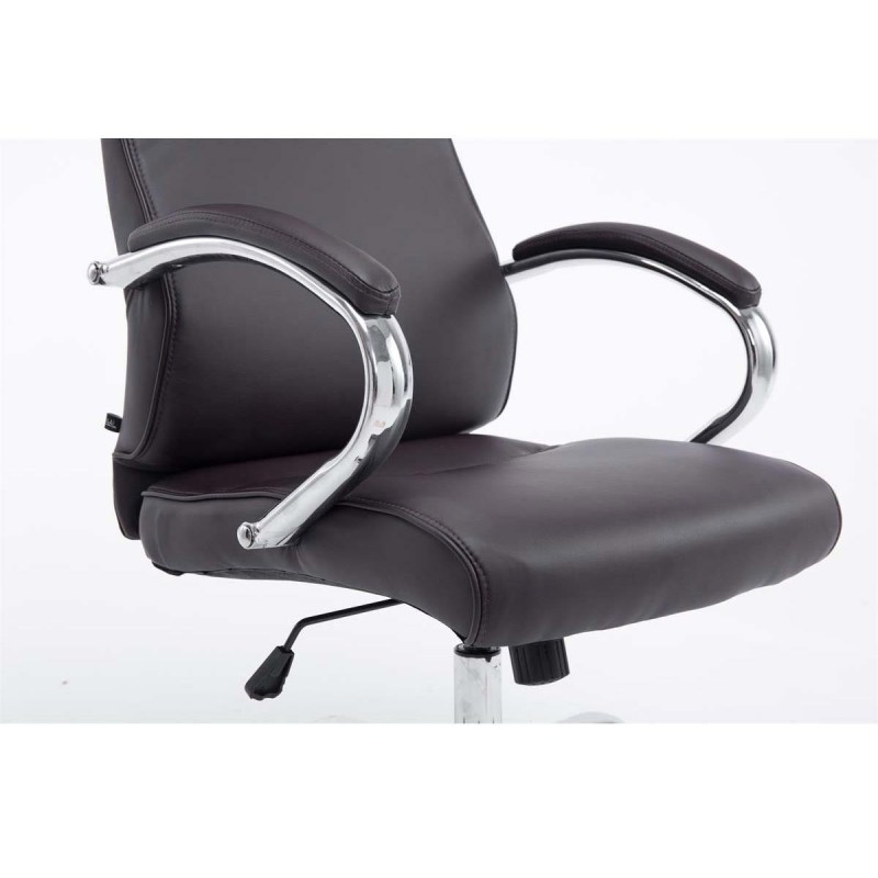 Sillón de oficina ZURIGO, tapizado en piel color negro