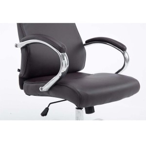 Sillón de oficina ZURIGO, tapizado en piel color negro