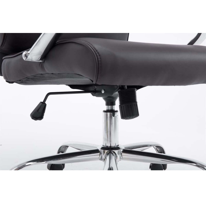 Sillón de oficina ZURIGO, tapizado en piel color negro