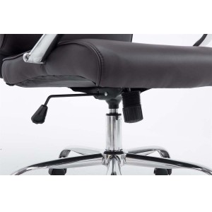 Sillón de oficina ZURIGO, tapizado en piel color negro