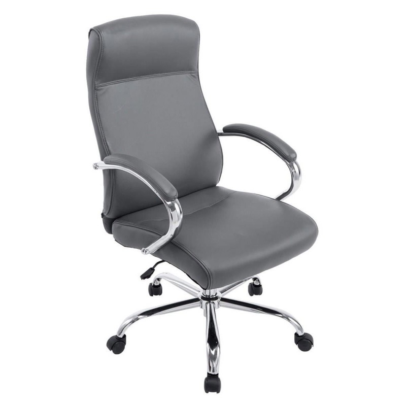 Sillón de oficina ZURIGO, tapizado en piel color negro