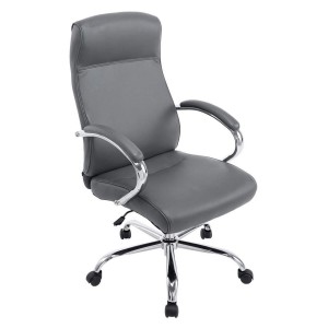 Sillón de oficina ZURIGO, tapizado en piel color negro