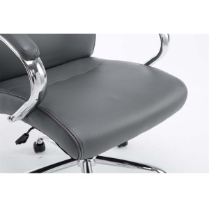 Sillón de oficina ZURIGO, tapizado en piel color negro