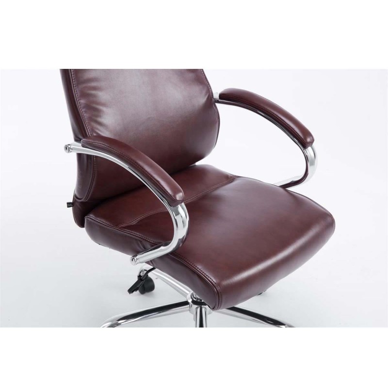 Sillón de oficina ZURIGO, tapizado en piel color negro