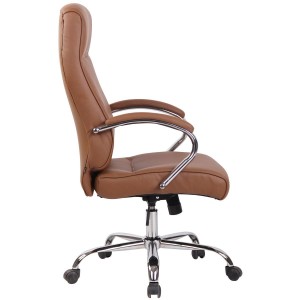 Sillón de oficina ZURIGO, tapizado en piel color negro