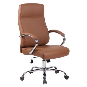 Sillón de oficina ZURIGO, tapizado en piel color negro