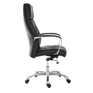 Sillón de oficina DENIS, gran calidad, en piel negra