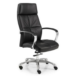 Sillón de oficina DENIS, gran calidad, en piel negra