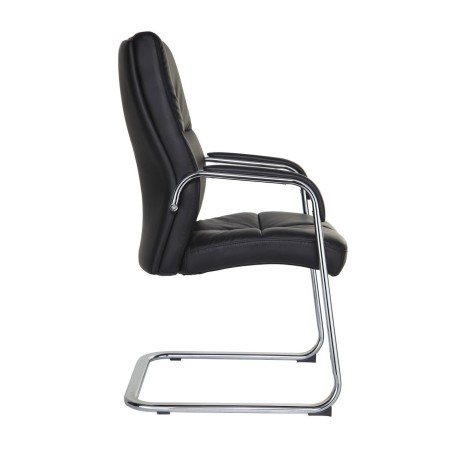 Sillón de confidente DENIS V, espectacular diseño, en piel negra 2