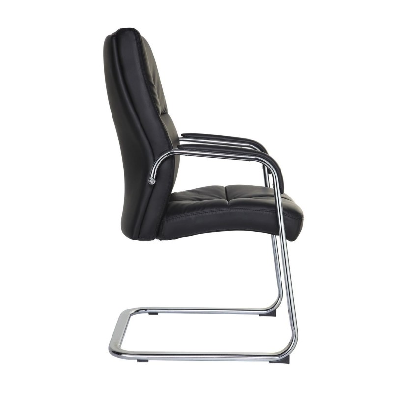 Sillón de confidente DENIS V, espectacular diseño, en piel negra