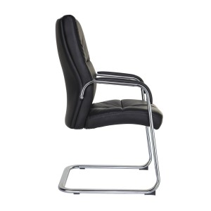 Sillón de confidente DENIS V, espectacular diseño, en piel negra