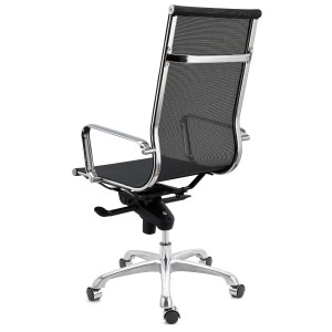 Silla de oficina DOMI, estructura cromada, en malla negra
