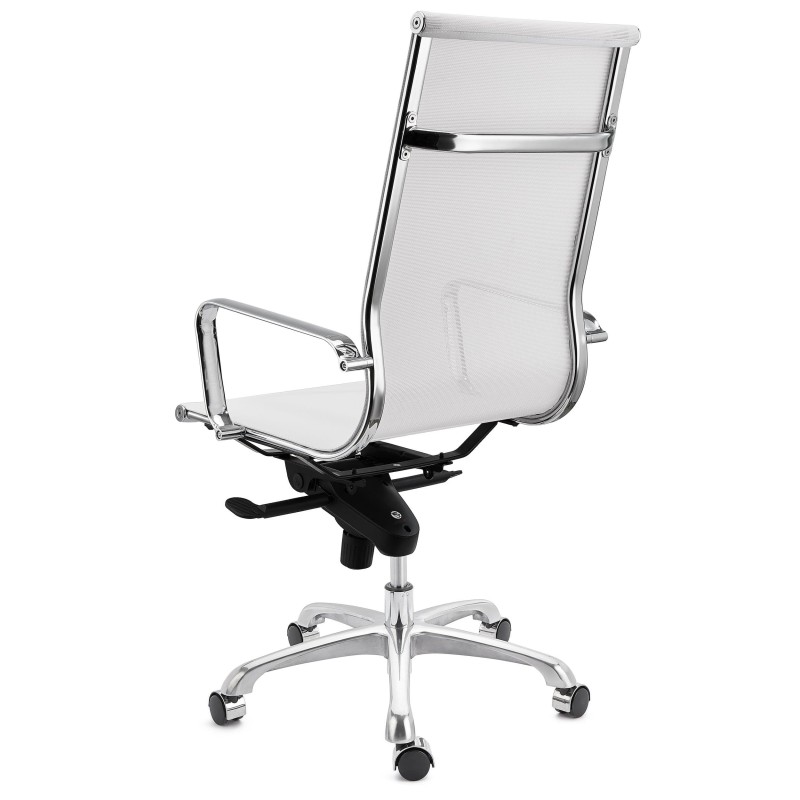 Silla de oficina DOMI, estructura cromada, en malla negra