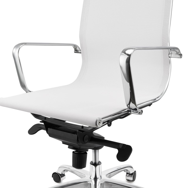 Silla de oficina DOMI, estructura cromada, en malla negra