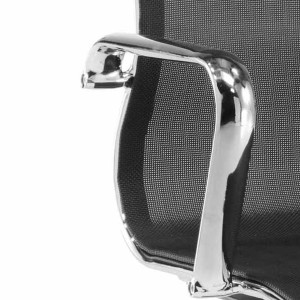 Silla de confidente DOMI, estructura cromada, en malla negra