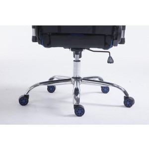 Silla gaming LOGAN, reclinable, con cojines, en piel color negro/blanco