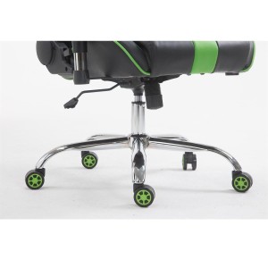 Silla gaming LOGAN, reclinable, con cojines, en piel color negro/blanco