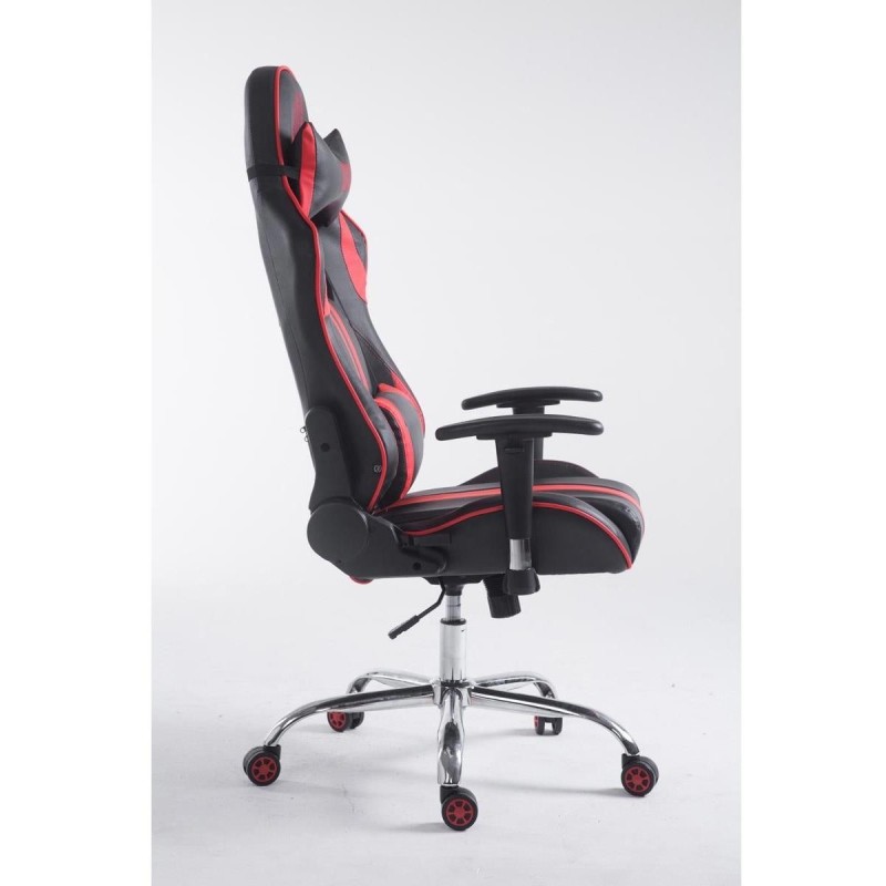 Silla gaming LOGAN, reclinable, con cojines, en piel color negro/blanco