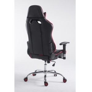 Silla gaming LOGAN, reclinable, con cojines, en piel color negro/blanco