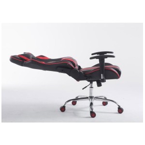 Silla gaming LOGAN, reclinable, con cojines, en piel color negro/blanco
