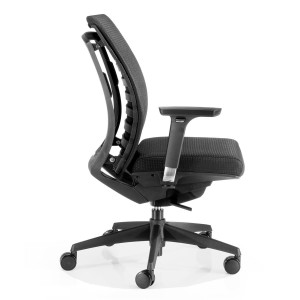 Silla ergonómica EMILI, respaldo ajustable, en negro