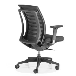 Silla ergonómica EMILI, respaldo ajustable, en negro