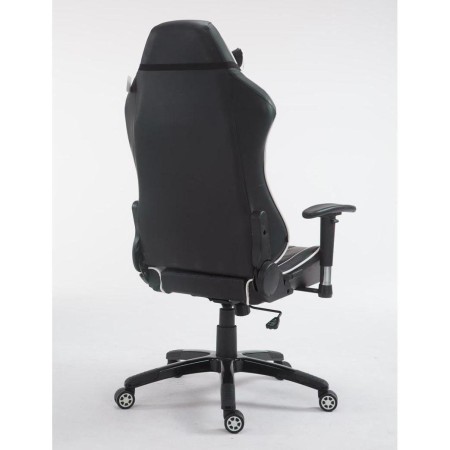 Silla gaming TURBO, reclinable, con cojines, en piel color negro/blanco 2