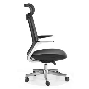  Sillón de diseño FLORIAN PRO, en aluminio cromado, color negro