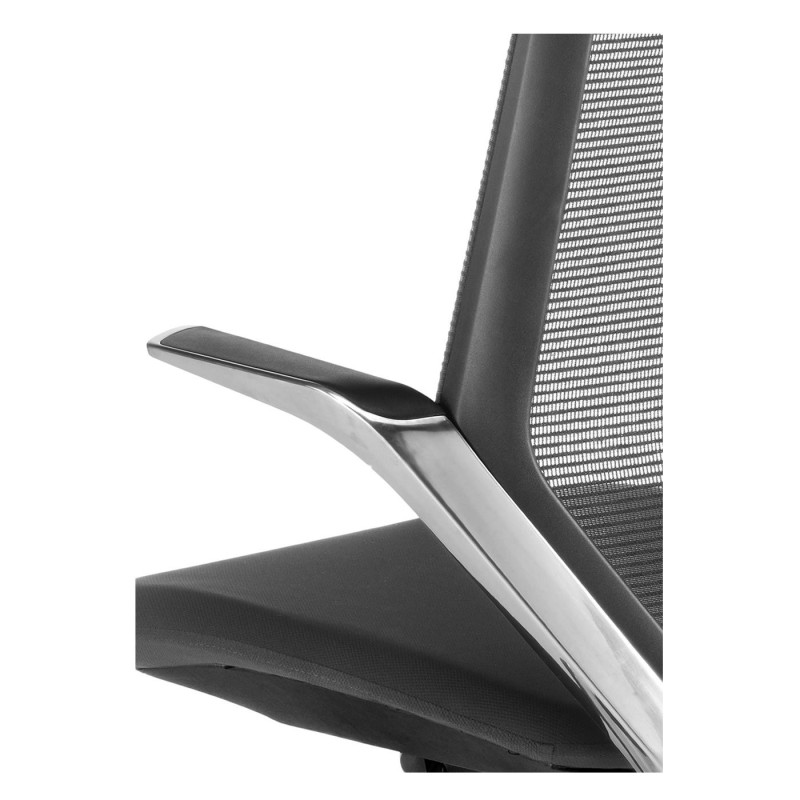Sillón de diseño FLORIAN, en aluminio cromado, color negro