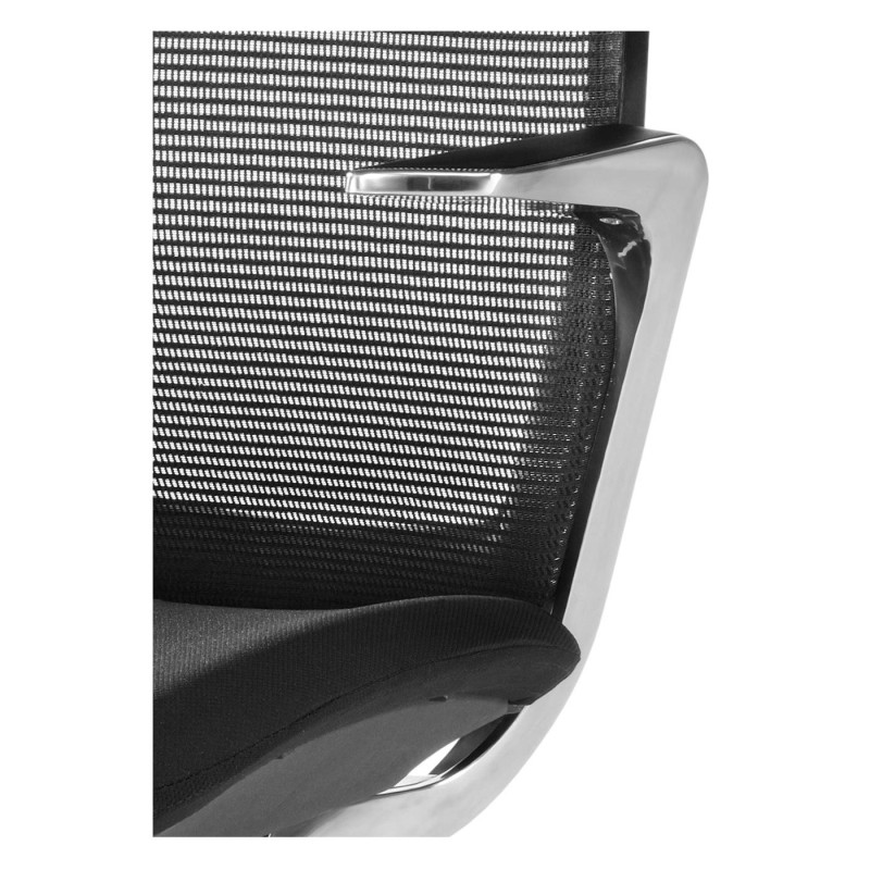 Sillón de diseño FLORIAN, en aluminio cromado, color negro