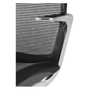 Sillón de diseño FLORIAN, en aluminio cromado, color negro