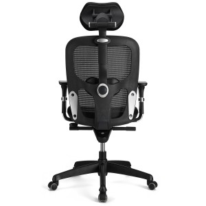 Silla ergonómica FELIX PRO, soporte lumbar, en negro