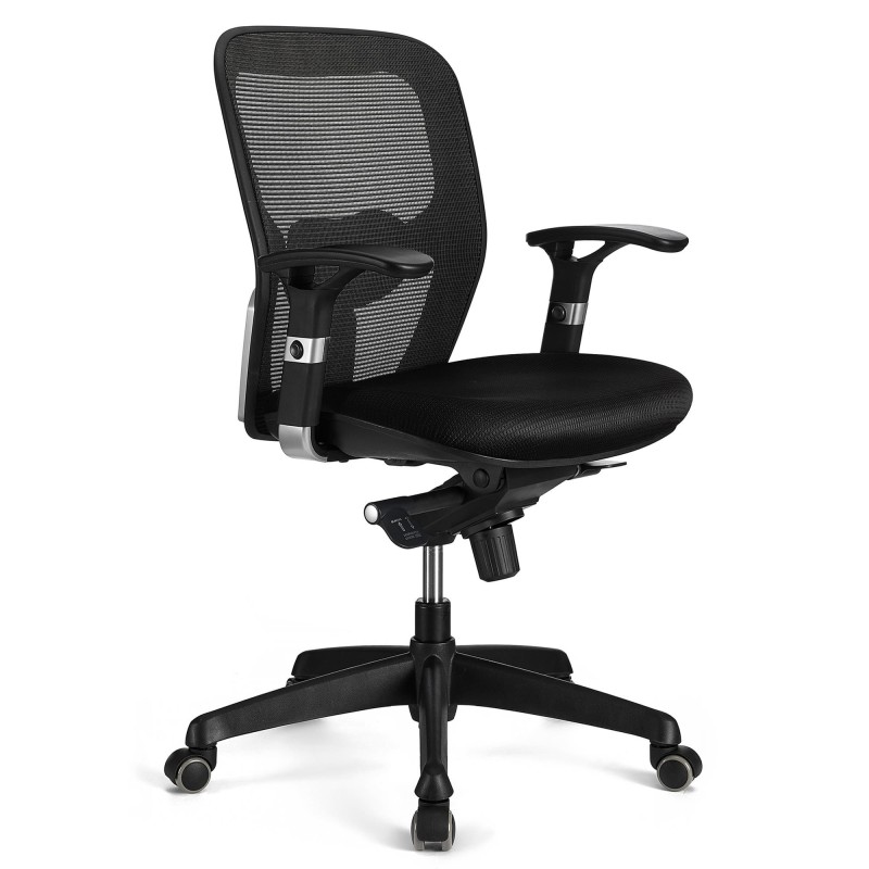 Silla ergonómica FELIX , soporte lumbar, en negro