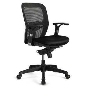 Silla ergonómica FELIX , soporte lumbar, en negro