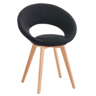 Silla de confidente TIMY TELA, diseño exclusivo, gran acolchado en negro