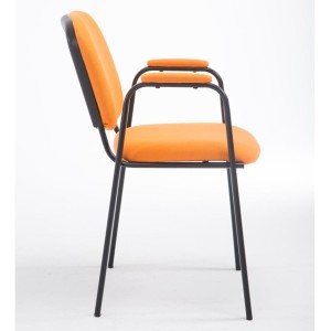 Silla de confidente MOBY CON BRAZOS, patas negras, color negro