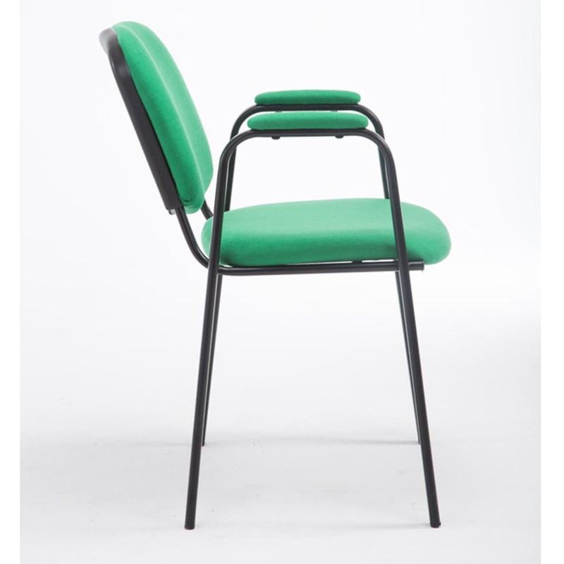 Silla de confidente MOBY CON BRAZOS, patas negras, color negro