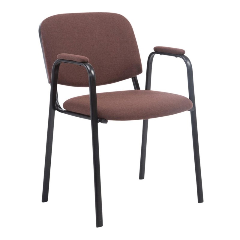 Silla de confidente MOBY CON BRAZOS, patas negras, color negro