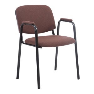 Silla de confidente MOBY CON BRAZOS, patas negras, color negro