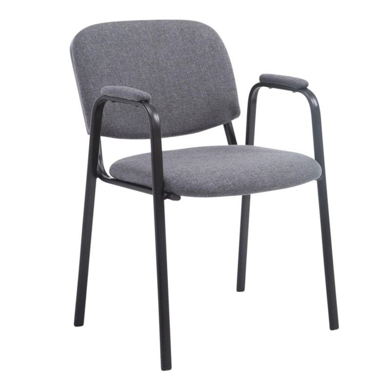 Silla de confidente MOBY CON BRAZOS, patas negras, color negro