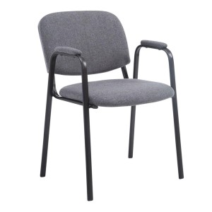 Silla de confidente MOBY CON BRAZOS, patas negras, color negro