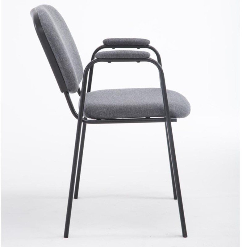 Silla de confidente MOBY CON BRAZOS, patas negras, color negro