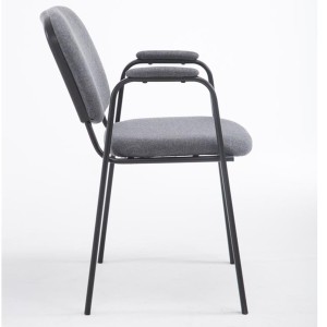 Silla de confidente MOBY CON BRAZOS, patas negras, color negro